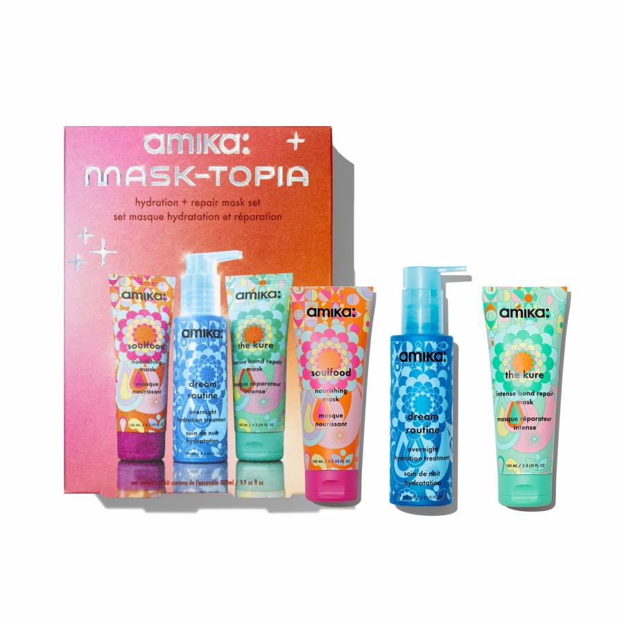 New Amika Mask-Topia Hydration And Repair Hair Mask Set