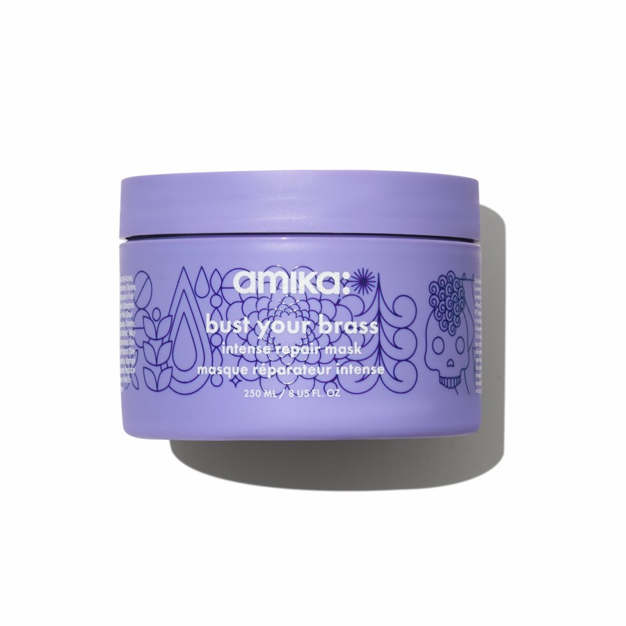 New Amika Bust Your Brass Cool Blonde Intense Repair Hair Mask