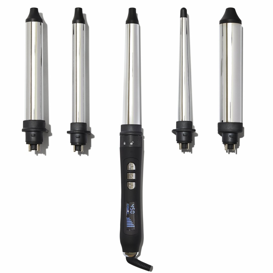 New Amika The Chameleon 5 In 1 Curling Wand, Interchangeable Barrels